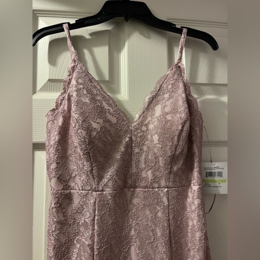 Morgan & Co. Dusty Blush Rose Lace Dress